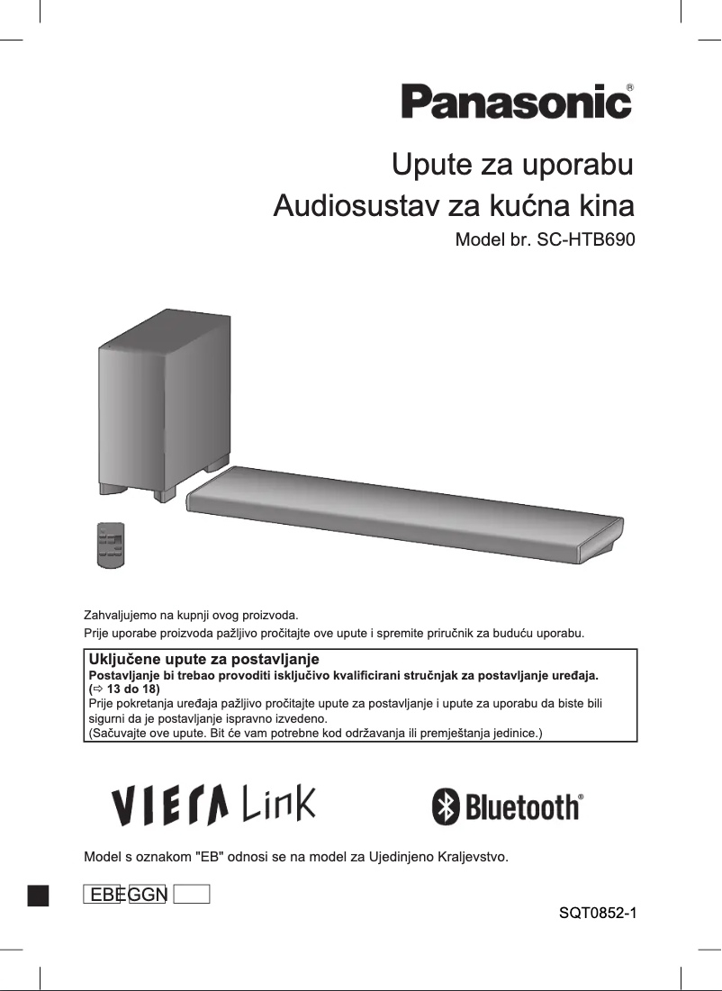 Imagen de la primera página del manual del dispositivo SC-HTB690