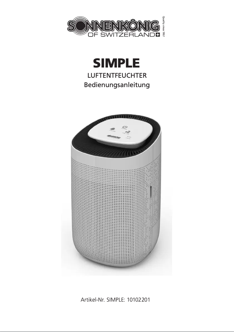 Página 1 del manual Manual de usuario Sonnenkönig Simple