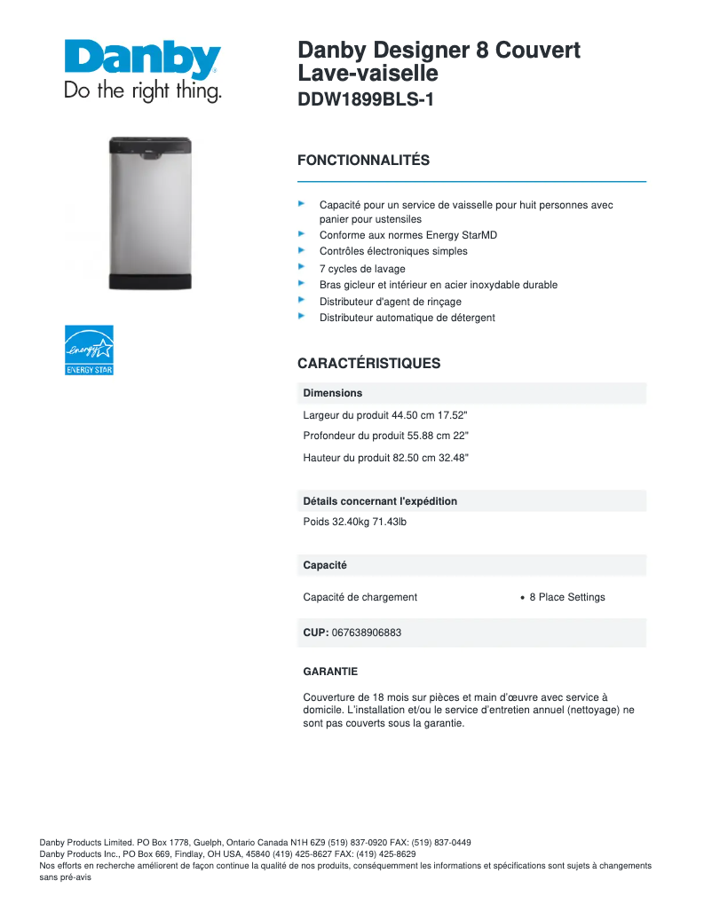 Imagen de la primera página del manual del dispositivo DDW1899BLS-1