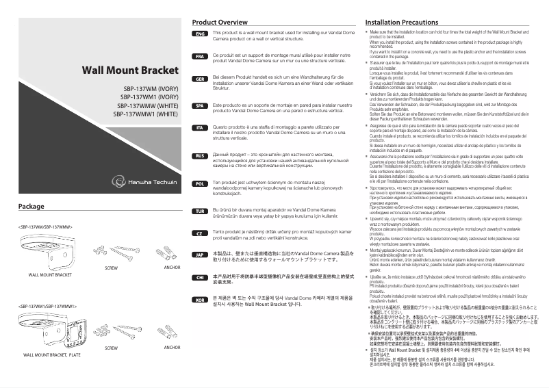 Imagen de la primera página del manual del dispositivo SBP-137WMW1