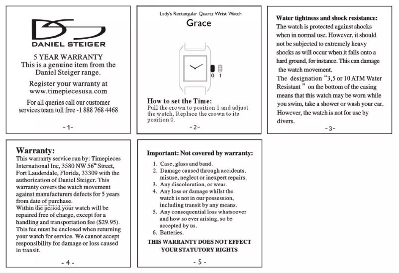 Imagen de la primera página del manual del dispositivo Grace