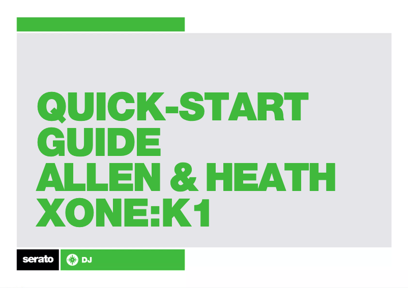 Página nº 1 - Guía de inicio rápido Allen & Heath XONE:K1