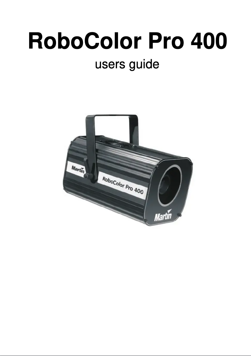 Página 1 del manual Manual de usuario Martin RoboColor Pro 400