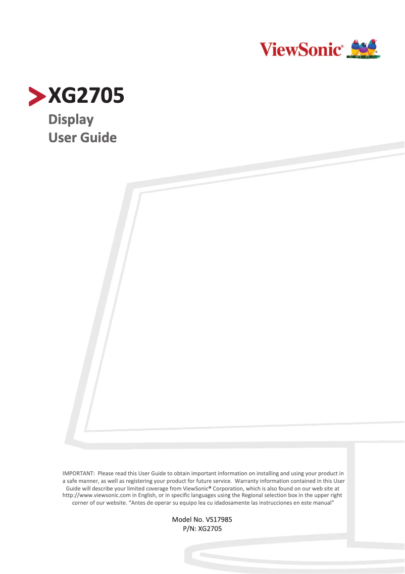 Imagen de la primera página del manual del dispositivo X Series XG2705