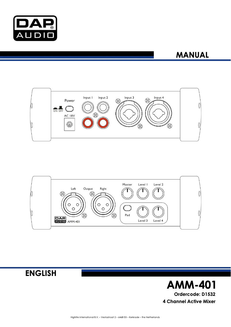 Página 1 del manual Manual de usuario DAP-Audio AMM-401