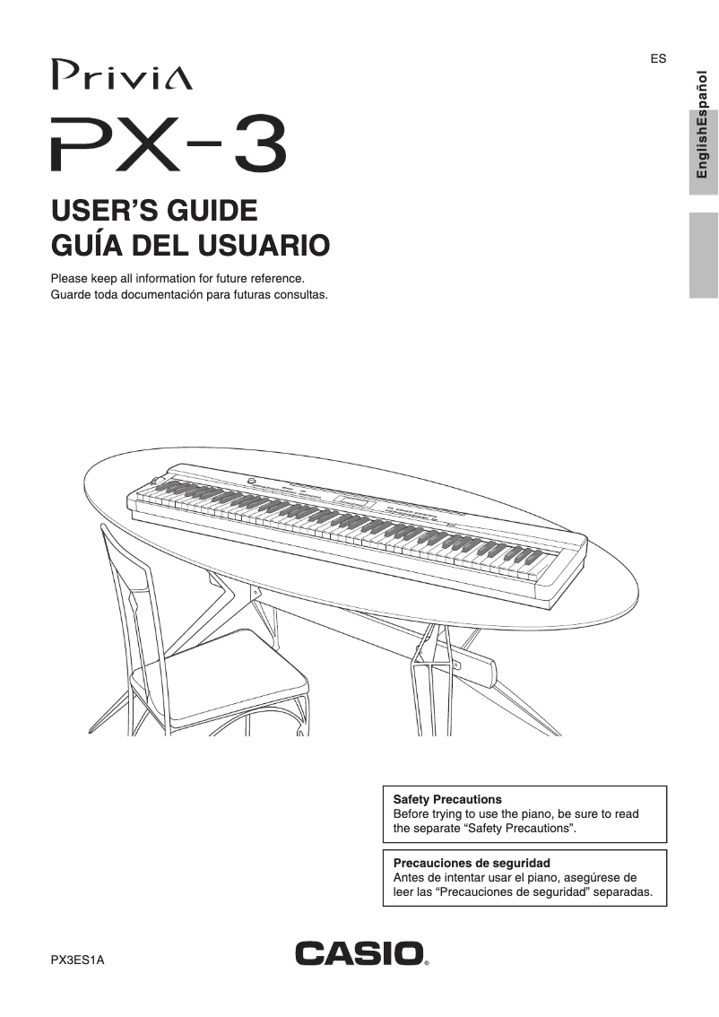 Imagen de la primera página del manual del dispositivo Privia PX-3BK