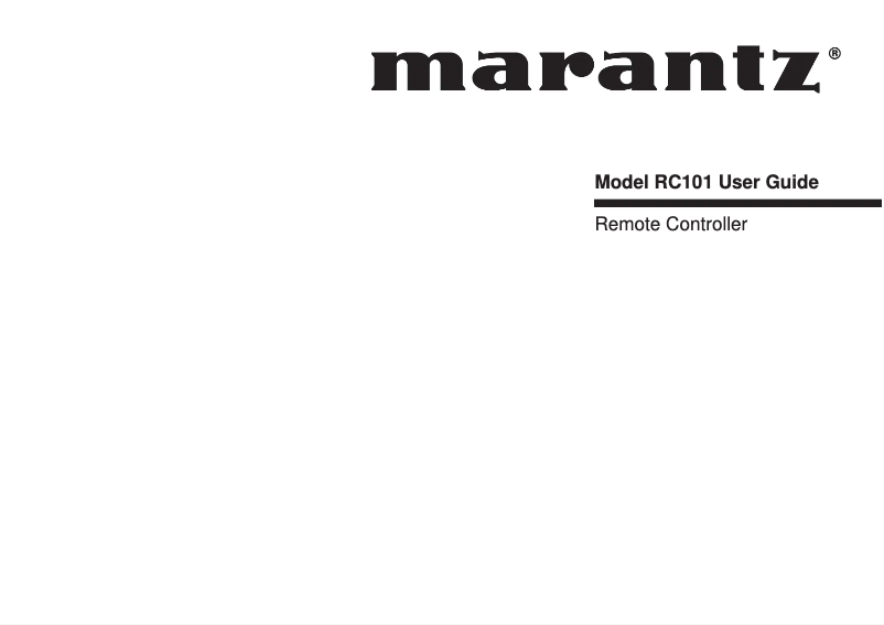 Página 1 del manual Manual de usuario Marantz RC101M