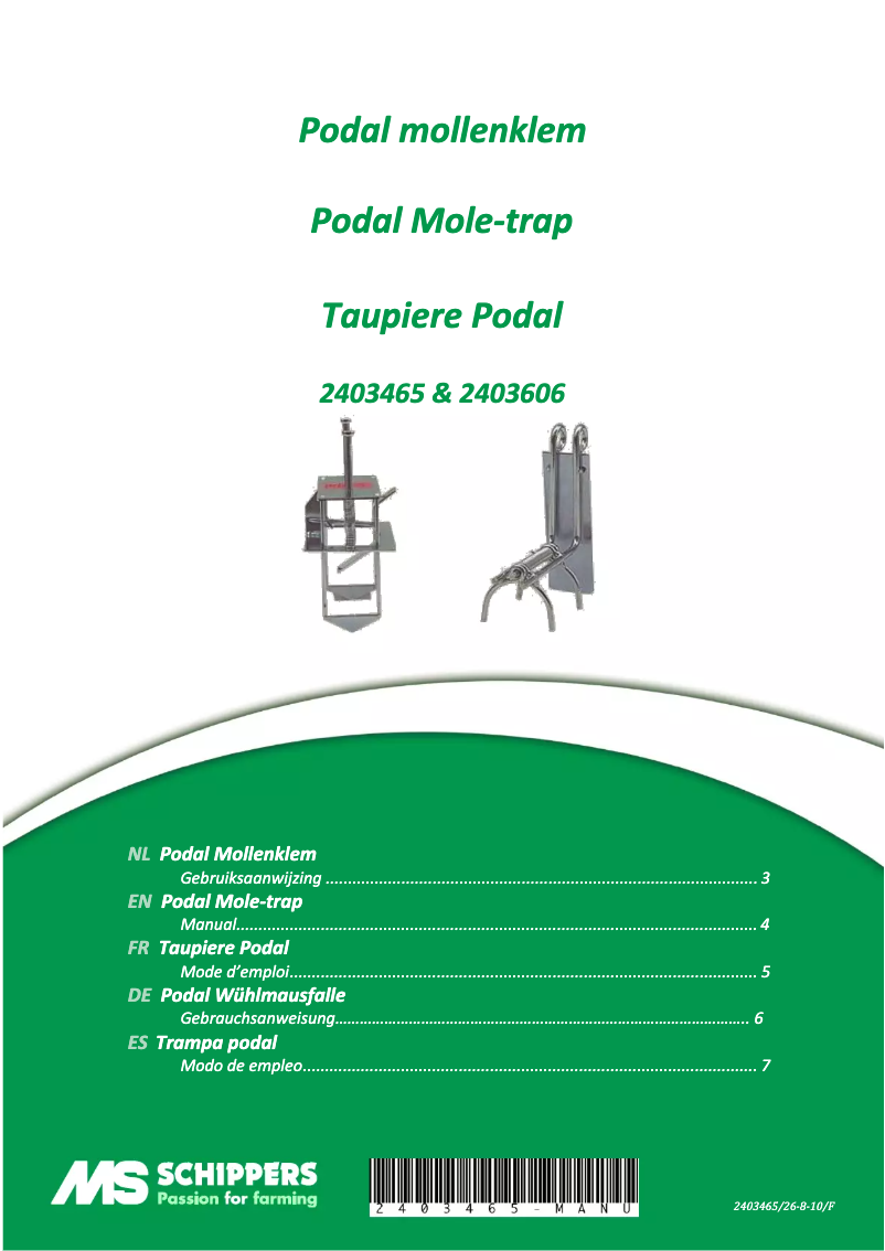 Imagen de la primera página del manual del dispositivo Podal Mini
