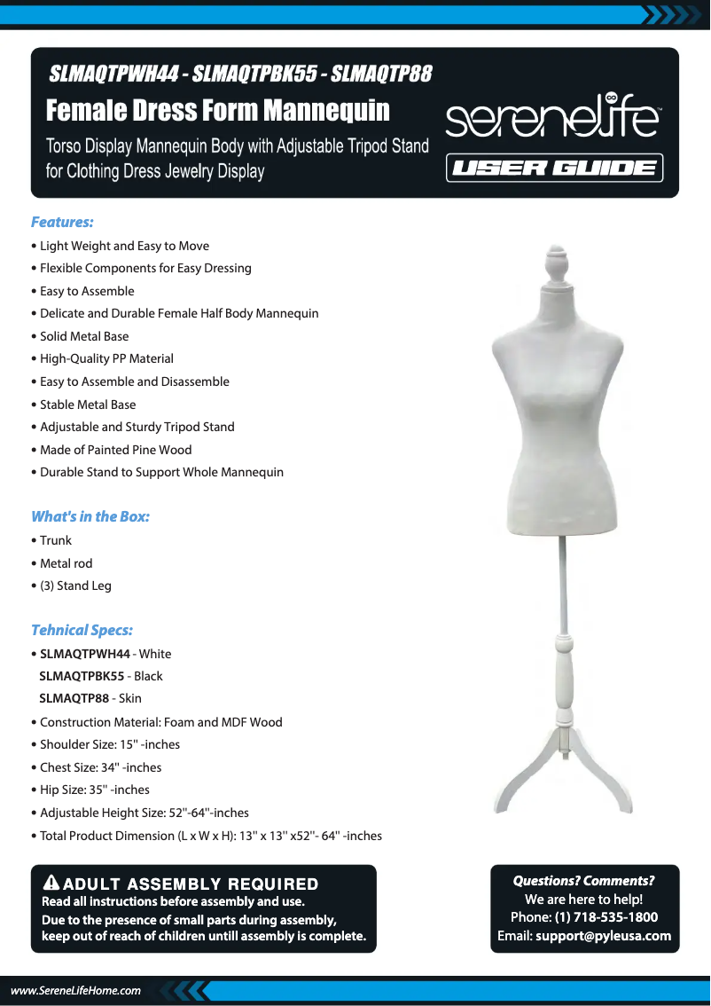 Imagen de la primera página del manual del dispositivo SLMAQTP88