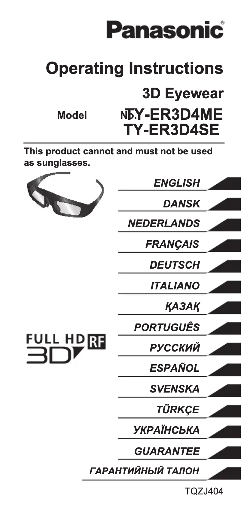 Imagen de la primera página del manual del dispositivo TY-ER3D4M