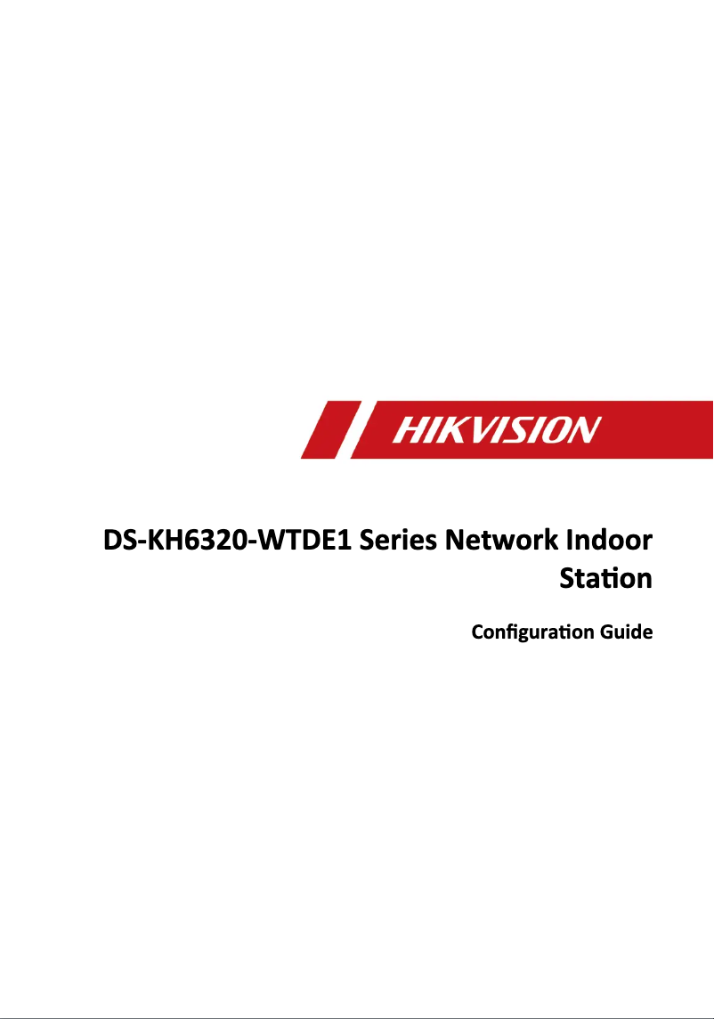 Página nº 1 - Manual de usuario Hikvision DS-KH6320-WTDE1