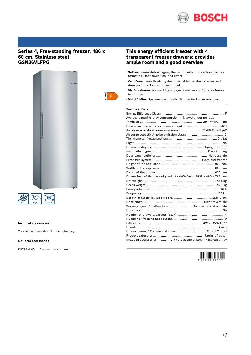 Imagen de la primera página del manual del dispositivo GSN36VLFPG