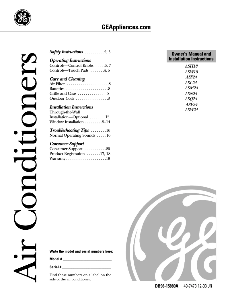 Imagen de la primera página del manual del dispositivo ASF24DA