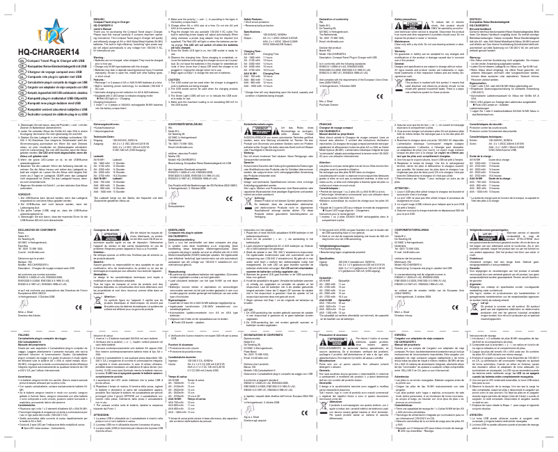 Imagen de la primera página del manual del dispositivo CHARGER14