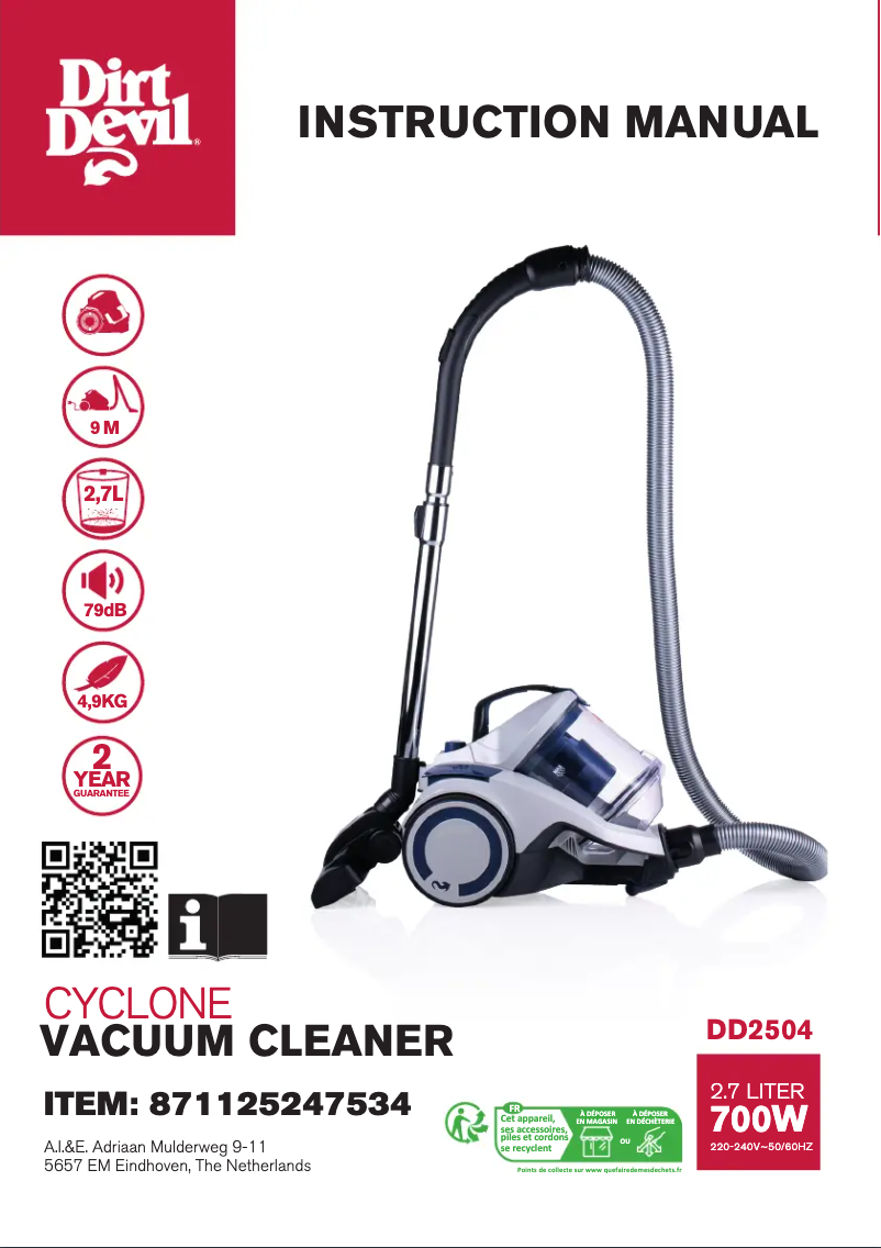 Imagen de la primera página del manual del dispositivo DD2504