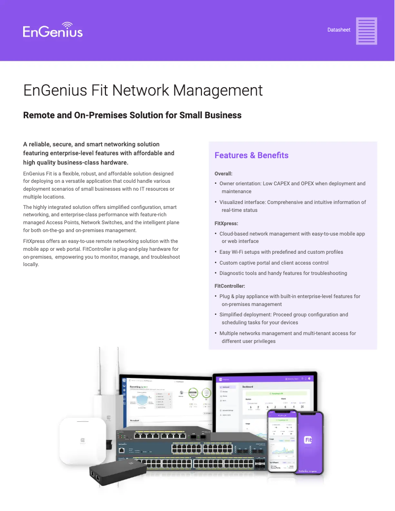 Página 1 del manual Ficha técnica EnGenius EWS7952P-FIT