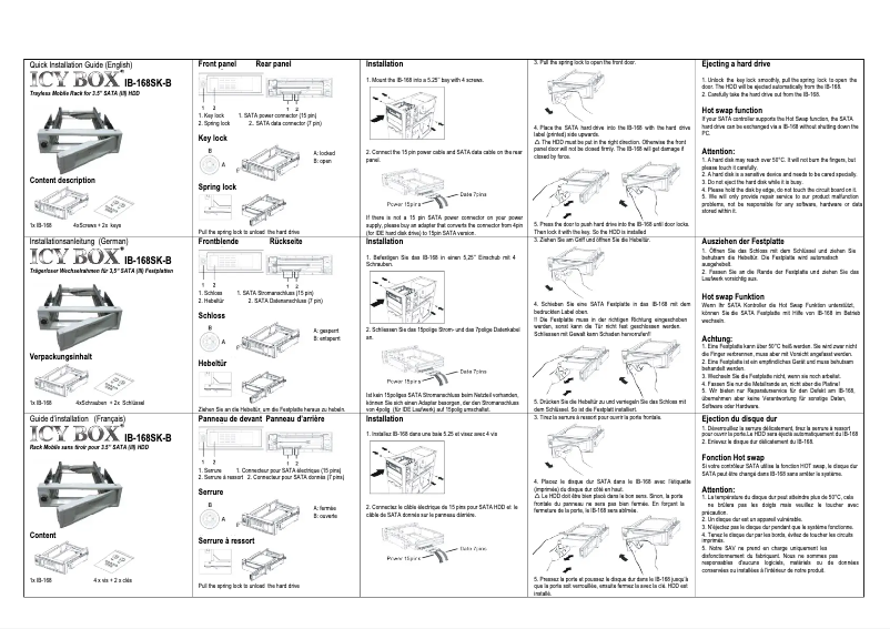 Página 1 del manual Manual de usuario Icy Box IB-168SK-B