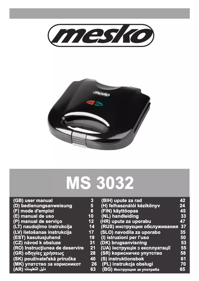 Página 1 del manual Manual de usuario Mesko MS 3032