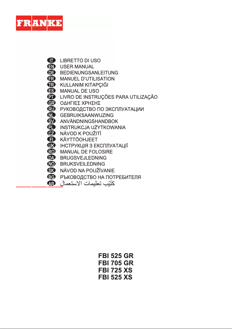 Imagen de la primera página del manual del dispositivo Grupo filtrante 52/70 FBI 705 XS