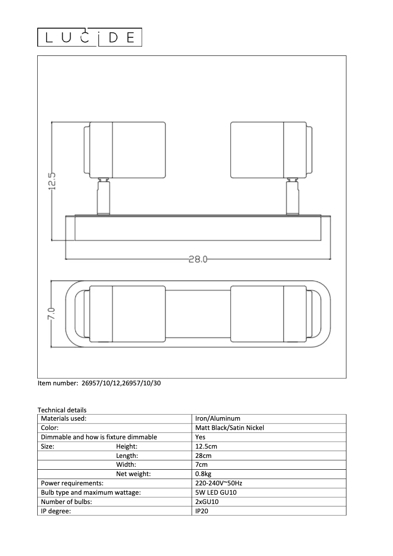 Página 1 del manual Manual de usuario Lucide Lennert 26957/10/12