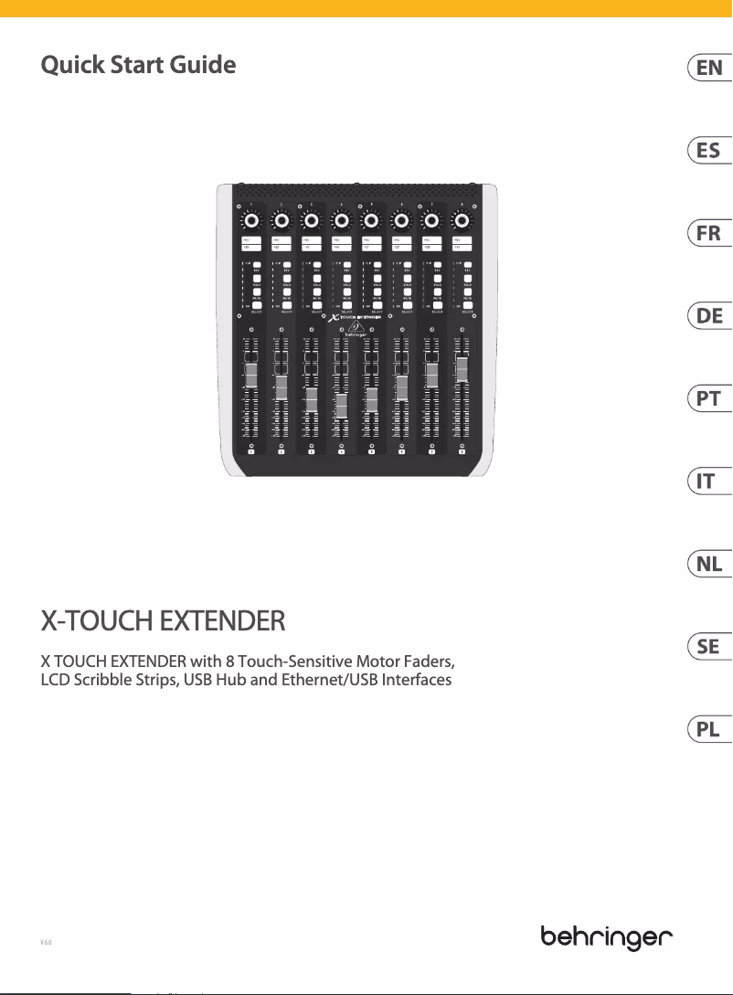Imagen de la primera página del manual del dispositivo X-TOUCH EXTENDER