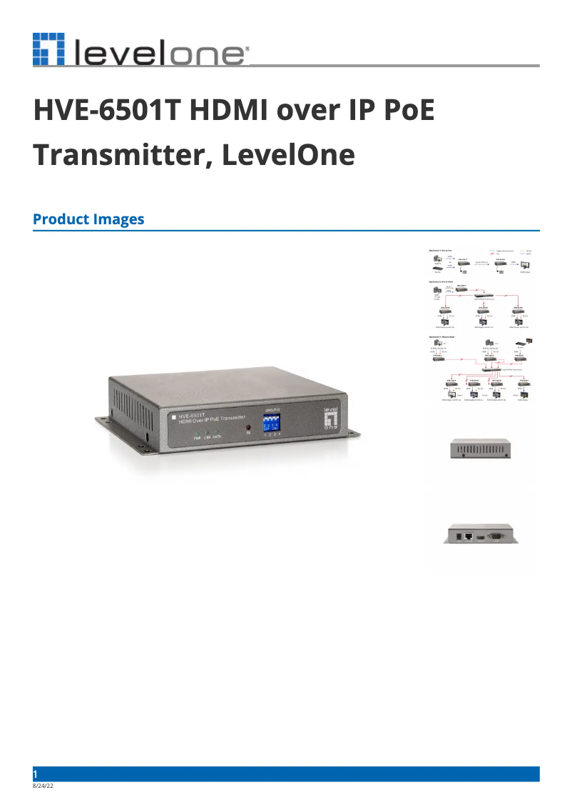 Página nº 1 - Ficha técnica LevelOne HVE-6501T
