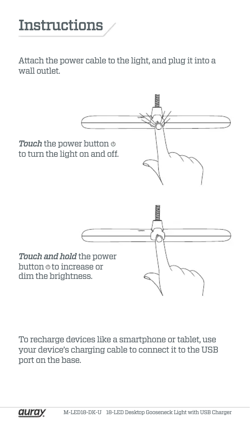 Imagen de la primera página del manual del dispositivo M-LED18-DK-U