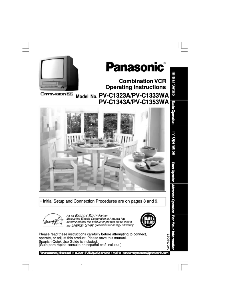 Página nº 1 - Manual de usuario Panasonic PV-C1353WA