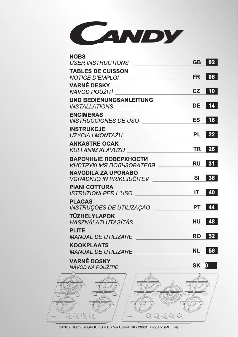 Página 1 del manual Manual de usuario Candy CVG7WL4WEP