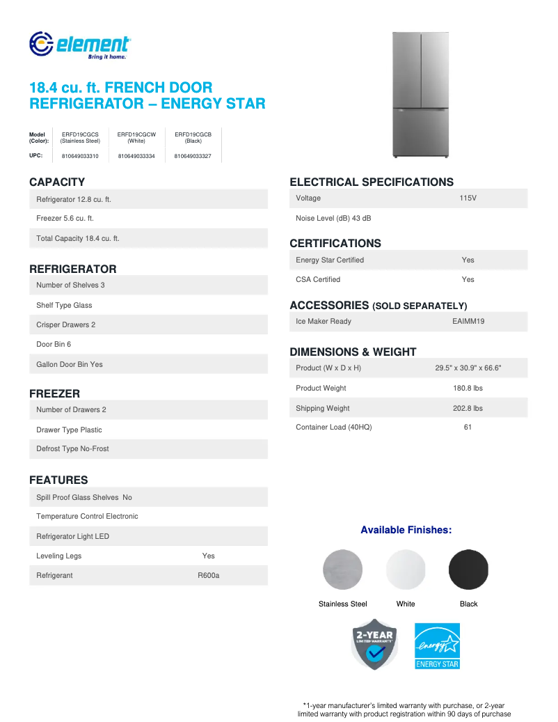 Imagen de la primera página del manual del dispositivo ERFD19CGCB