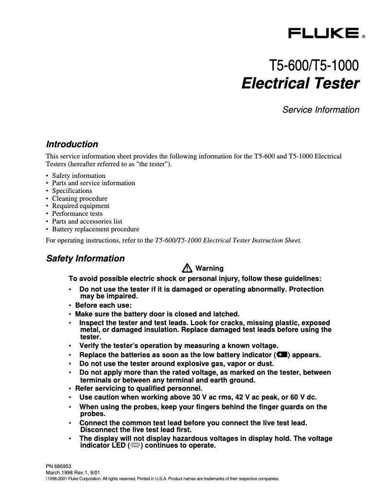 Imagen de la primera página del manual del dispositivo T5-1000