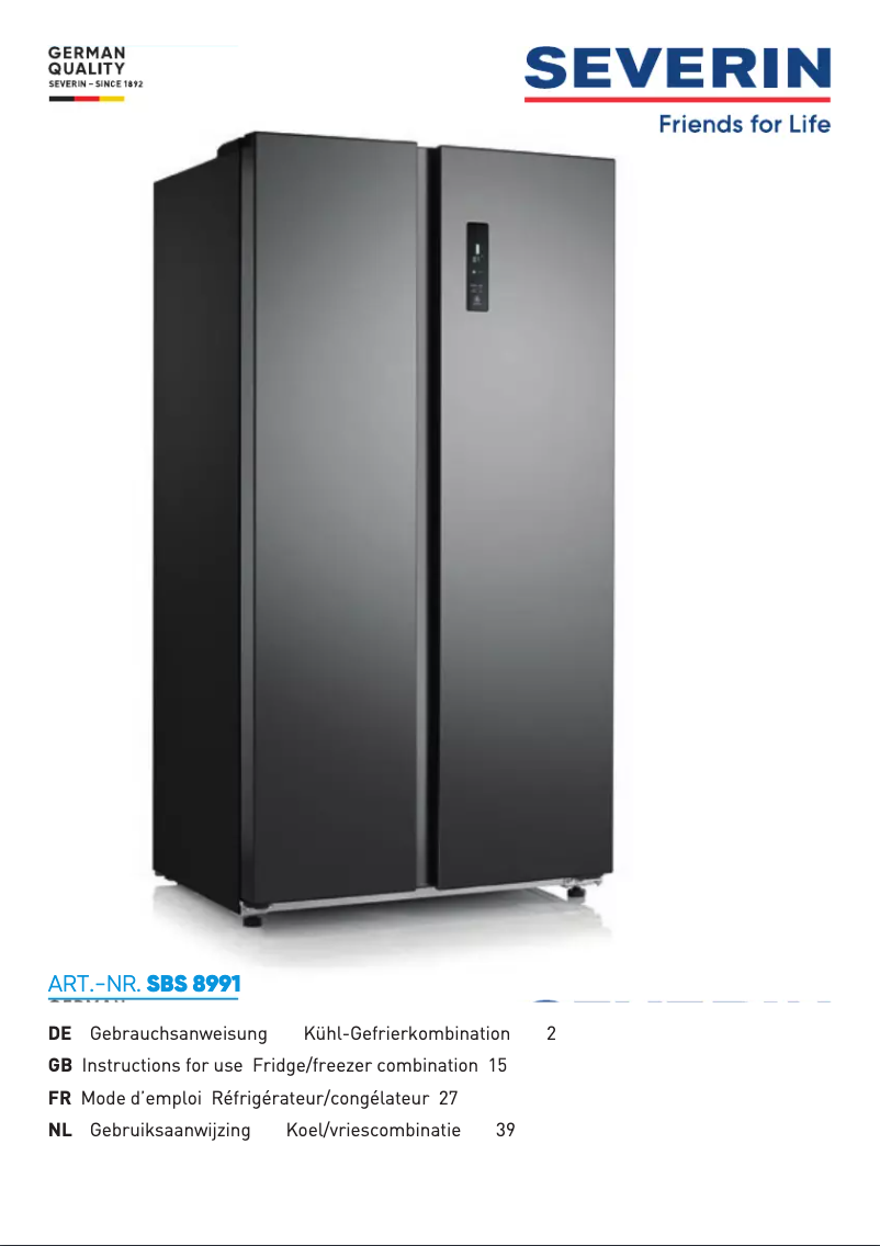 Imagen de la primera página del manual del dispositivo SBS 8991