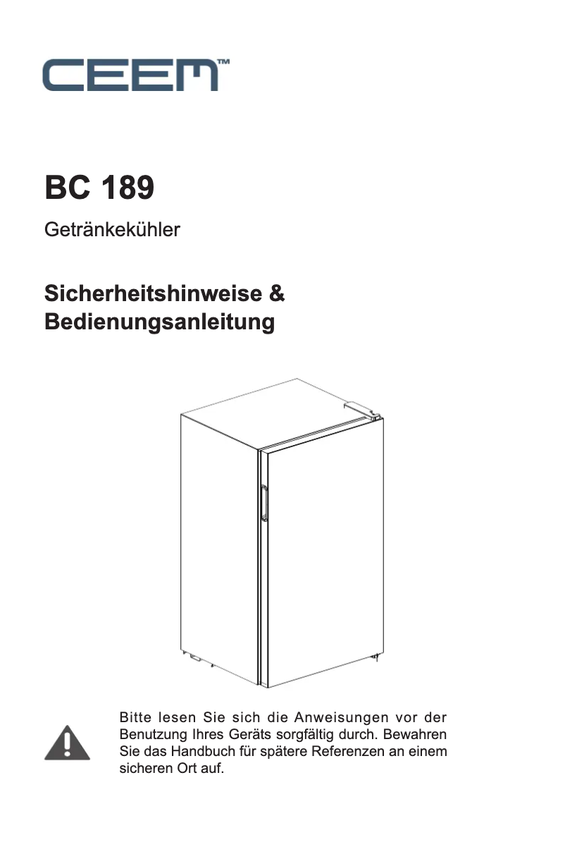 Imagen de la primera página del manual del dispositivo BC 189