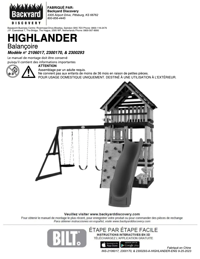 Imagen de la primera página del manual del dispositivo Highlander