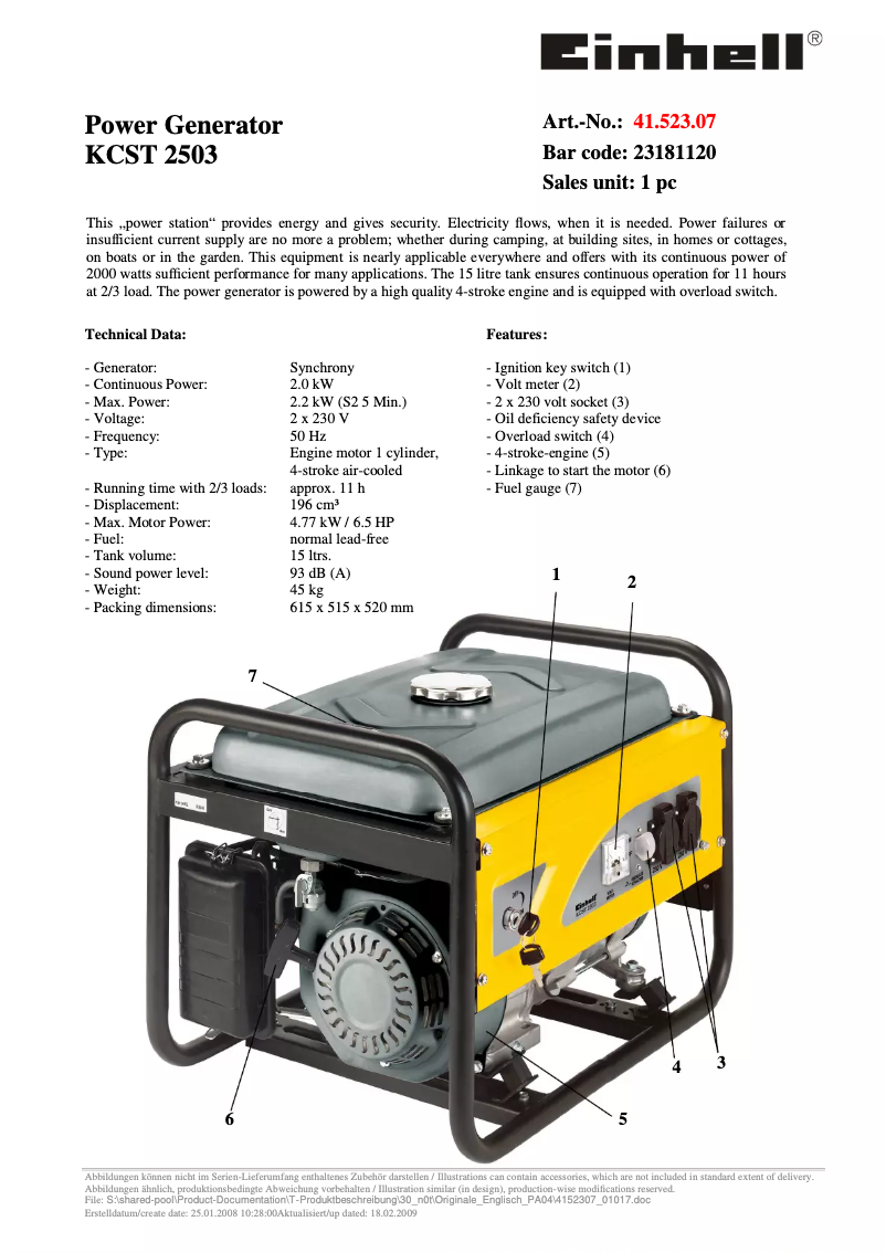 Imagen de la primera página del manual del dispositivo KCST 2503