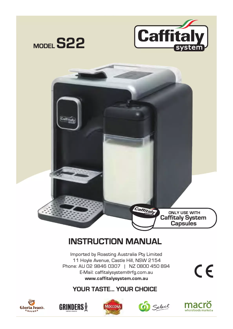 Página 1 del manual Manual de usuario Caffitaly Bianca S22