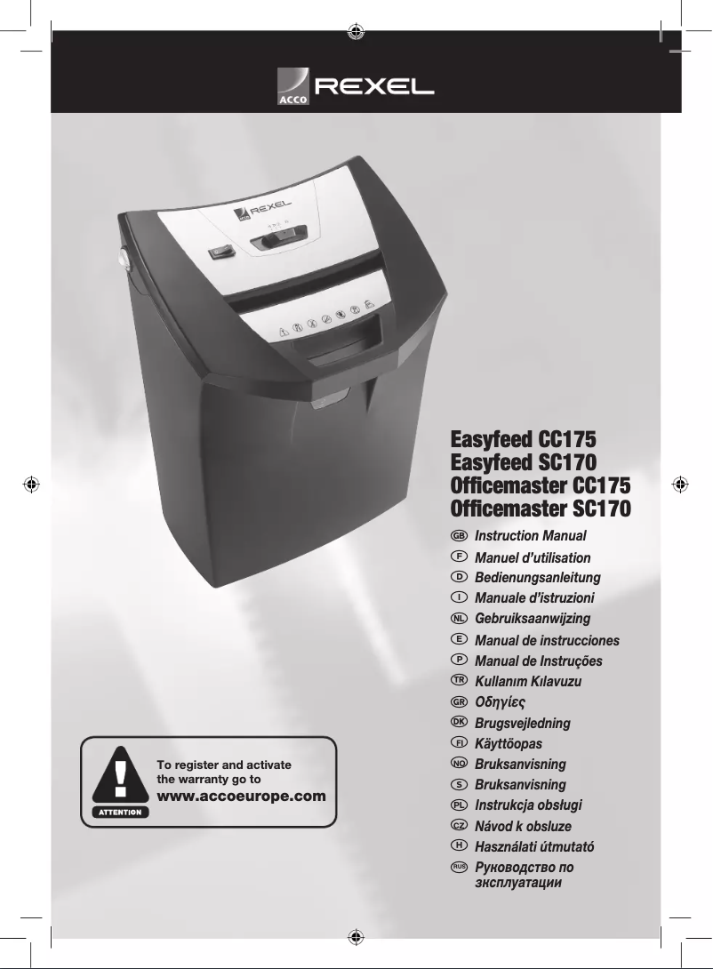 Imagen de la primera página del manual del dispositivo Officemaster CC175