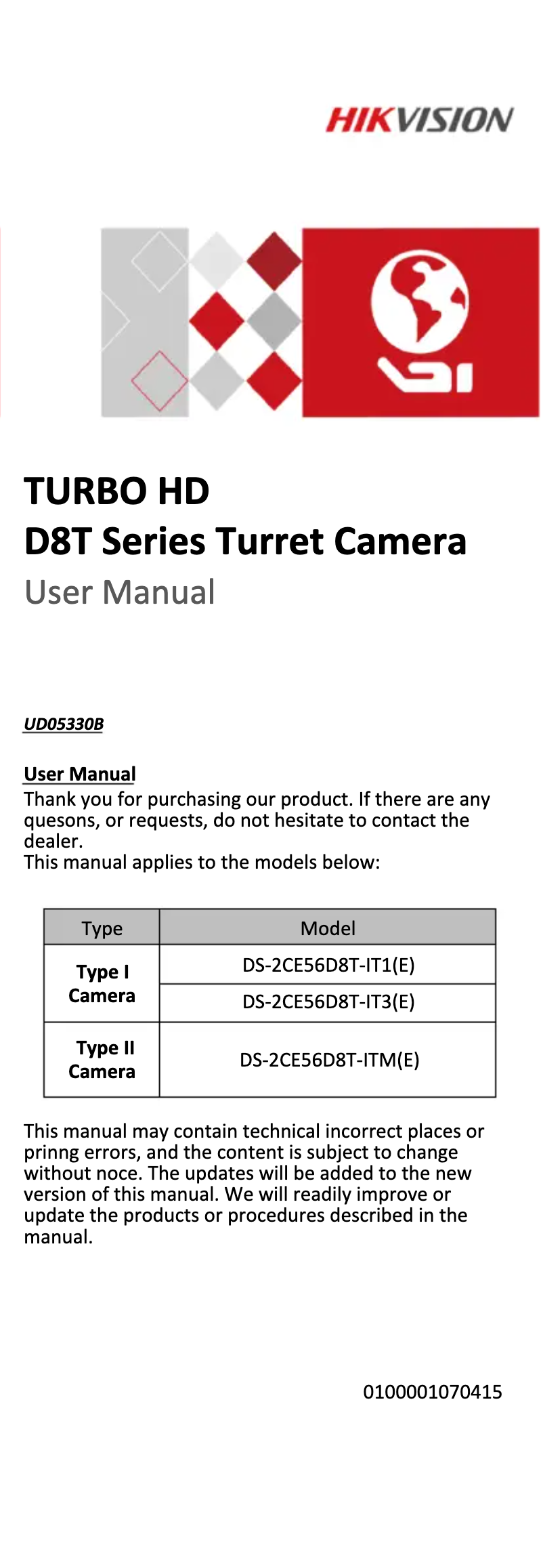 Imagen de la primera página del manual del dispositivo TURBO HD