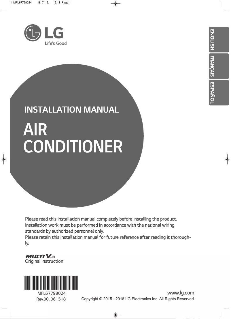 Página 1 del manual Manual de usuario LG ARUN024GSS4