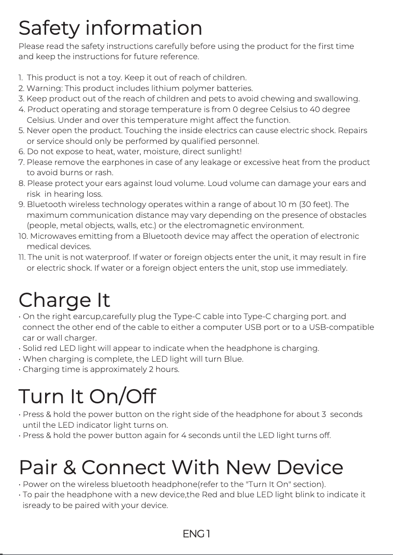 Página 1 del manual Manual de usuario Denver BTH-270