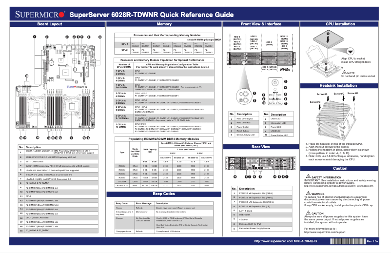 Imagen de la primera página del manual del dispositivo SuperServer 6028R-TDWNR