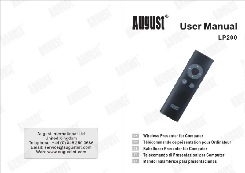 Página 1 del manual Manual de usuario August LP200W