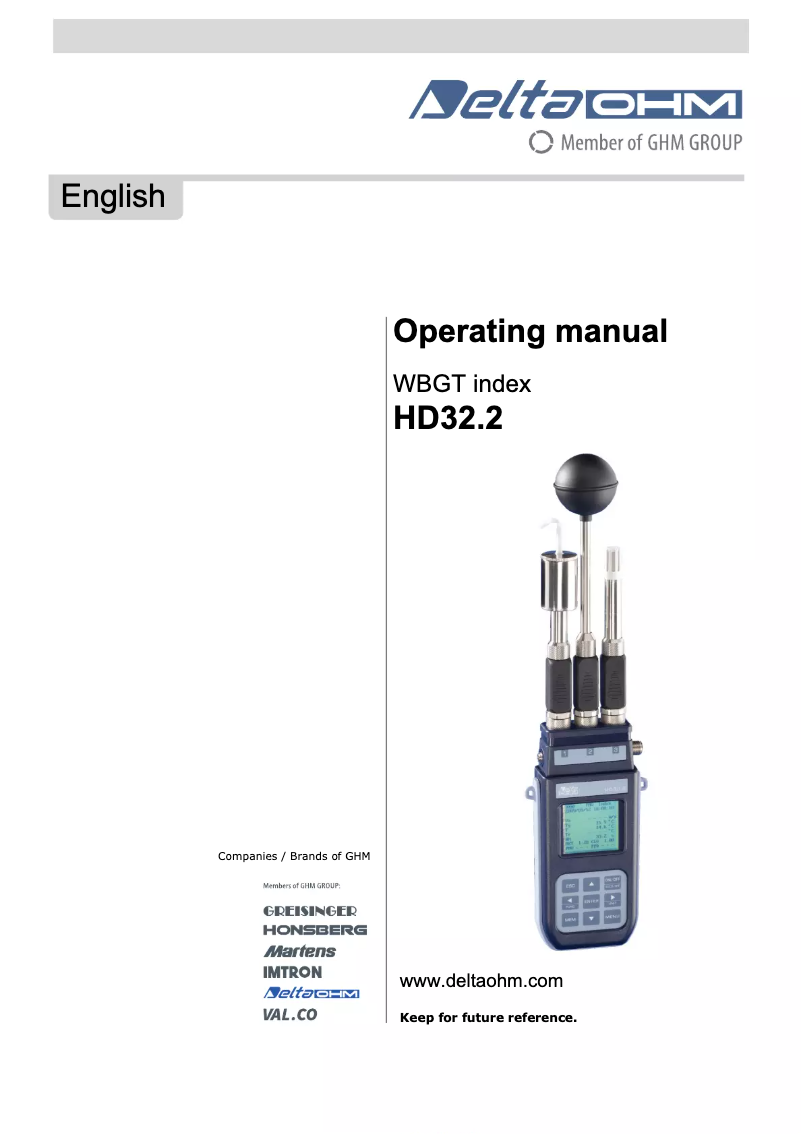 Imagen de la primera página del manual del dispositivo HD32.2