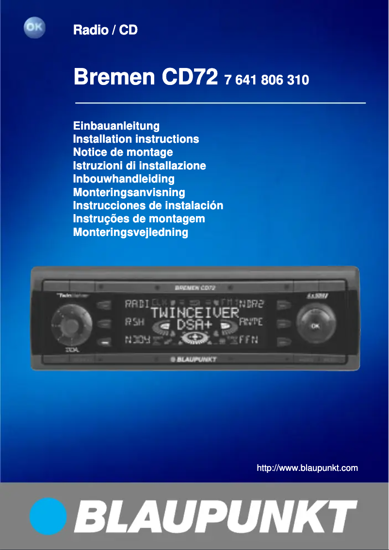 Imagen de la primera página del manual del dispositivo Bremen CD72