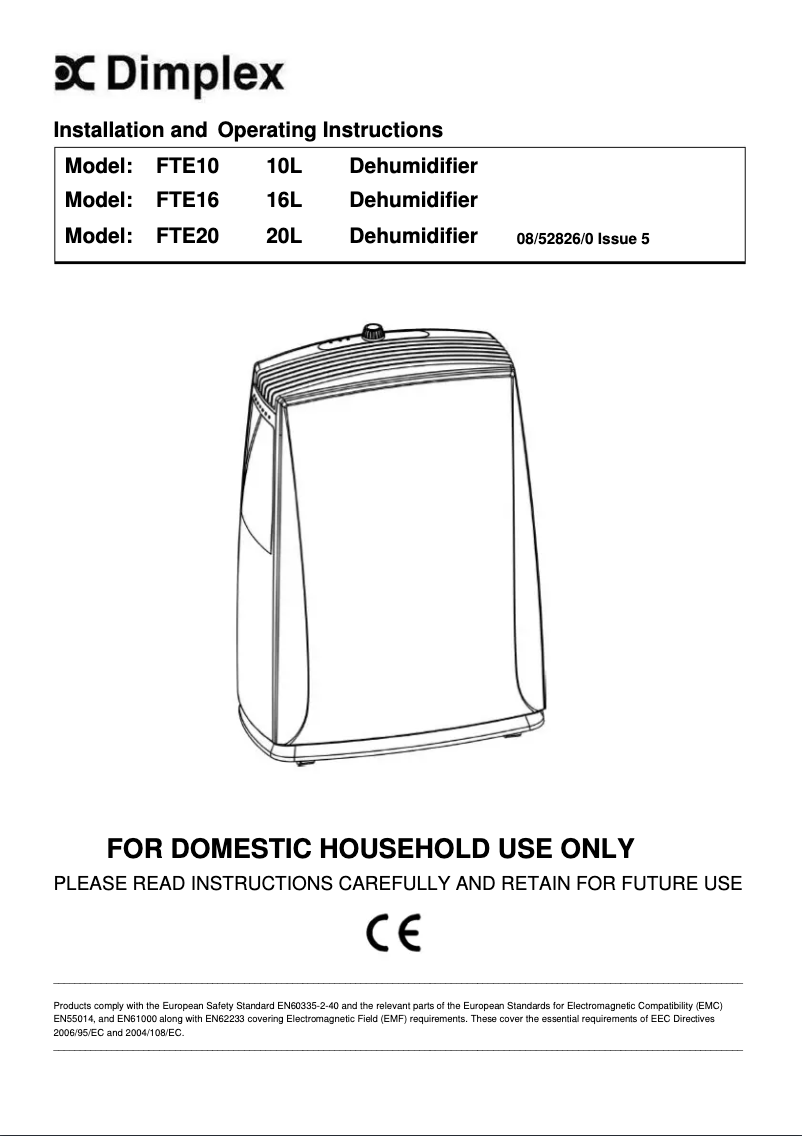 Imagen de la primera página del manual del dispositivo FTE16