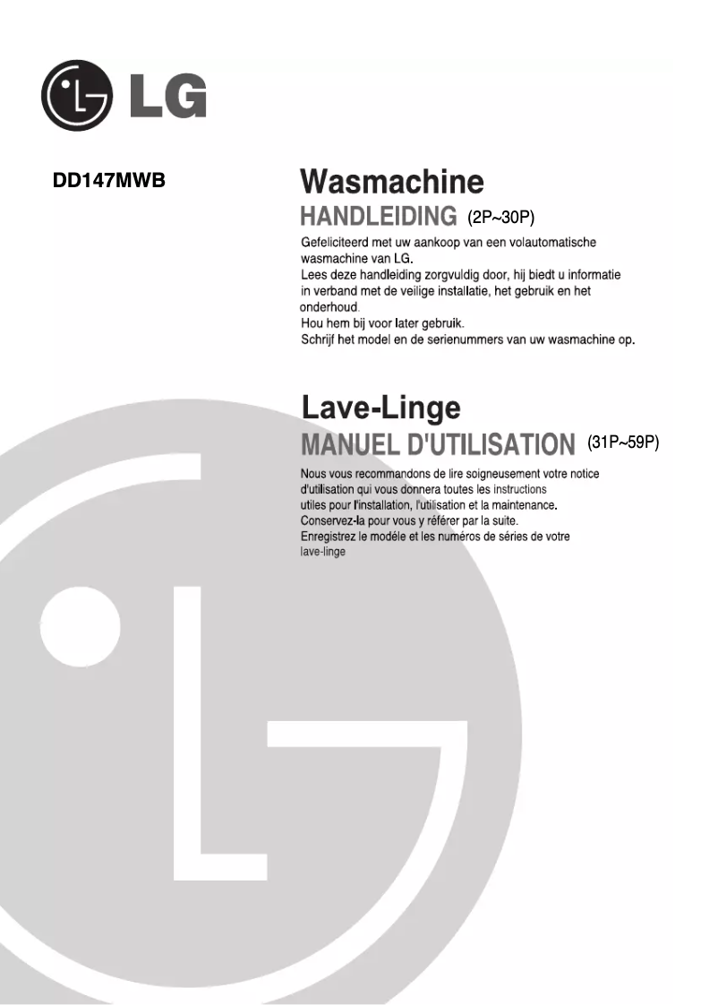 Imagen de la primera página del manual del dispositivo DD147MWB