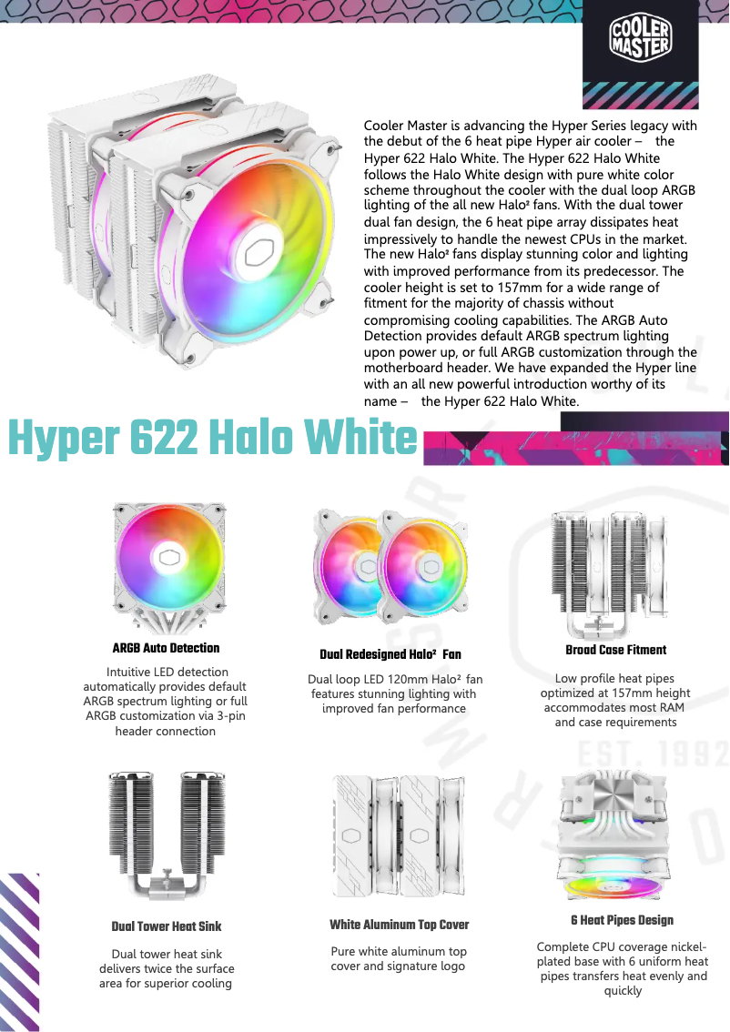 Página 1 del manual Ficha técnica Cooler Master Hyper 622 Halo