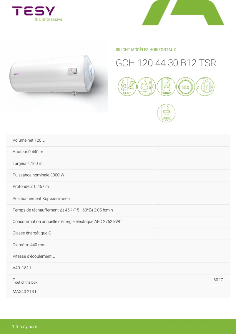 Imagen de la primera página del manual del dispositivo BiLight 120 H