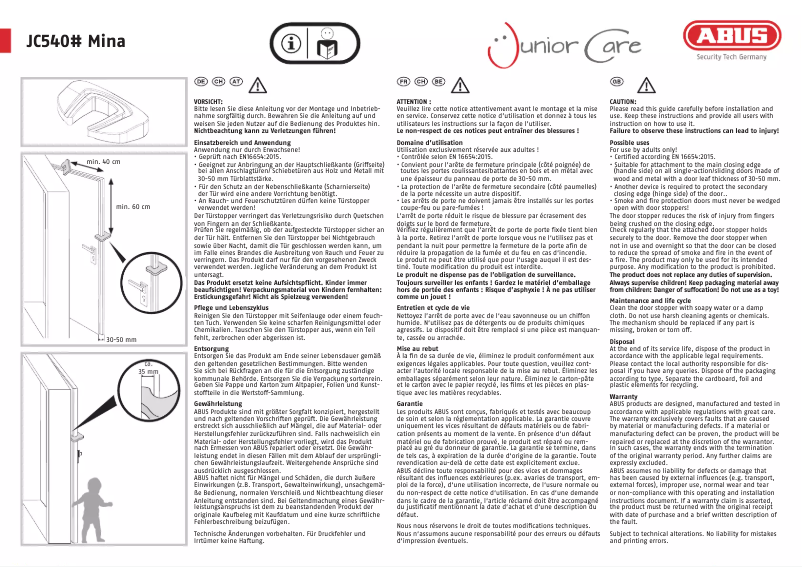 Imagen de la primera página del manual del dispositivo JC5401