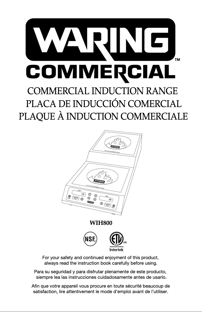 Página nº 1 - Instrucciones / montaje Waring Commercial WIH800